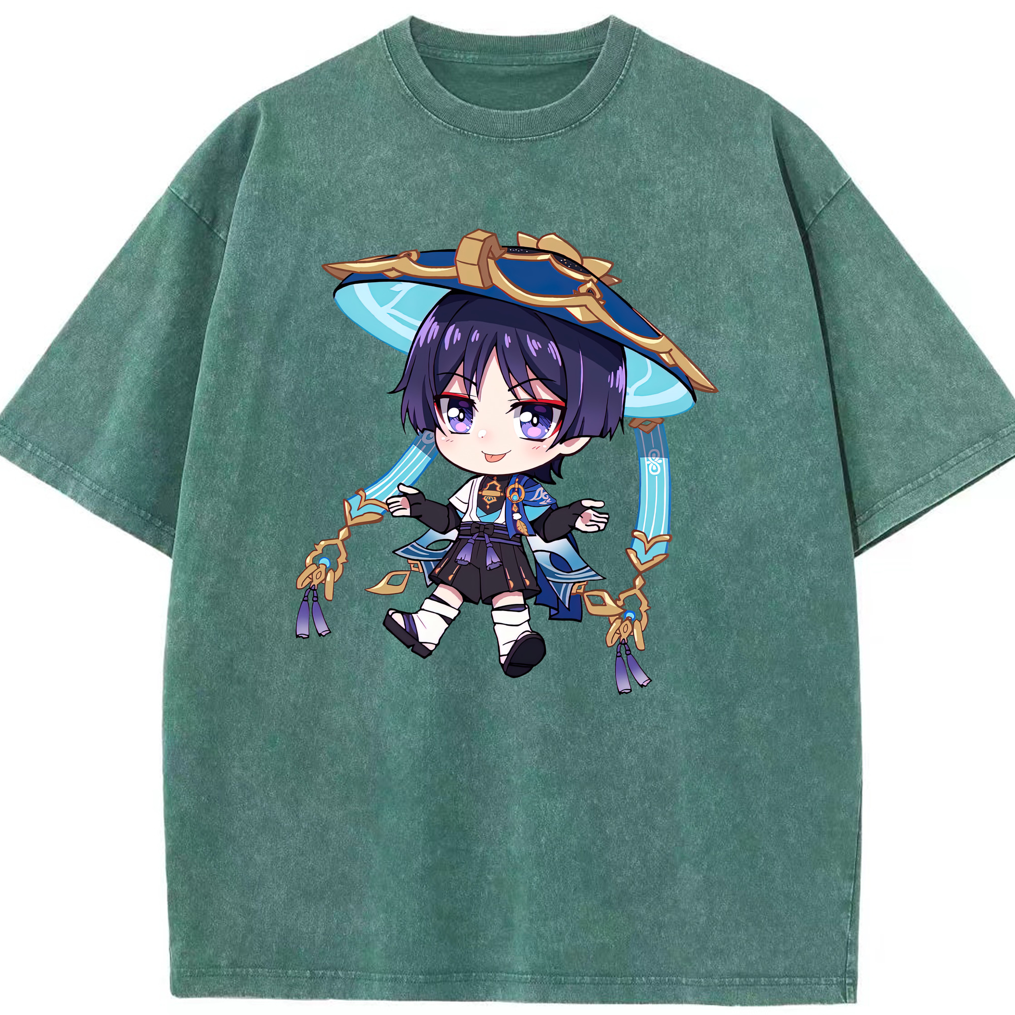 げんし神 さんペい genshin Sanpei 綿100% ヴィンテージ風 半袖Tシャツ（フロントプリント）